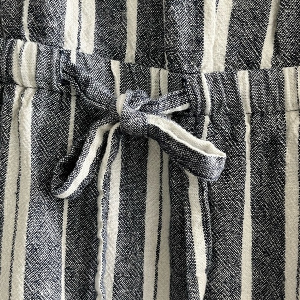 Old Navy Blue White Nautical Striped Linen Blend Sleeveless Dress Size Small - Picture 2 of 8